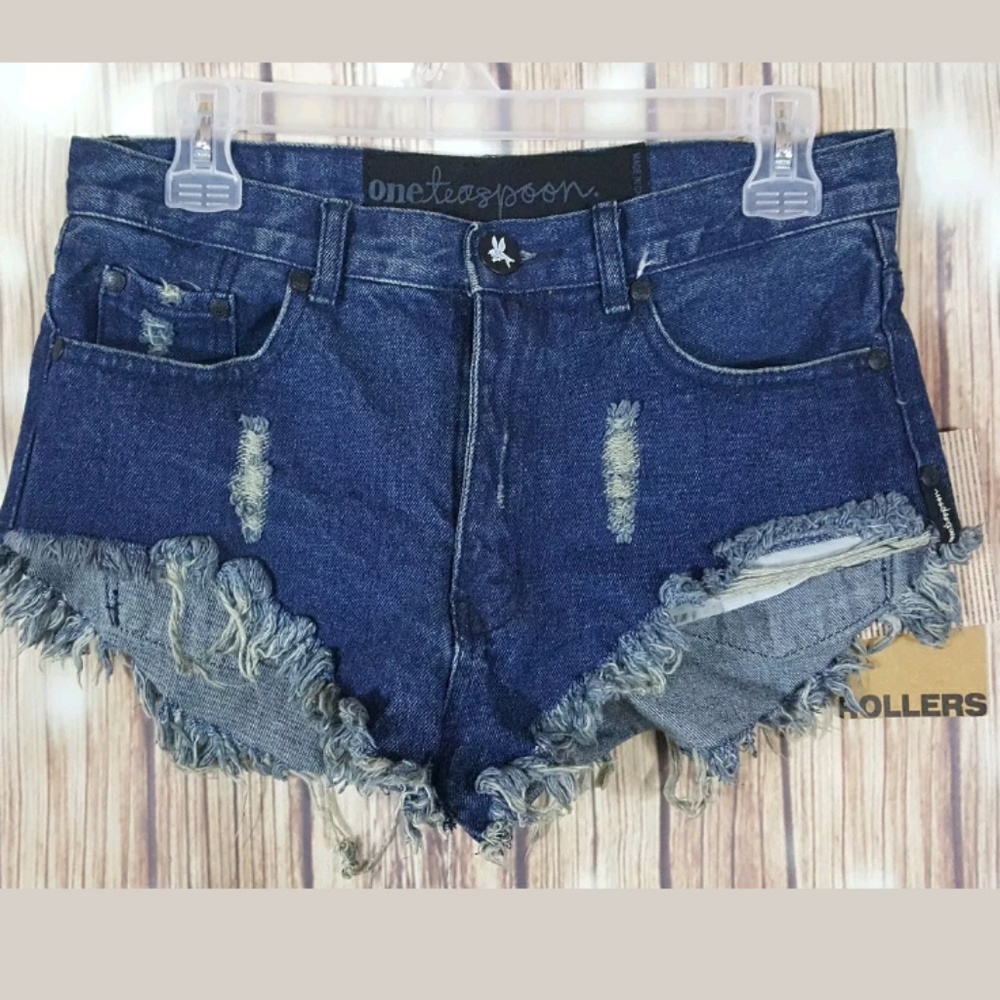 Nwt one teaspoon distressed shorts Rollers Texan 6